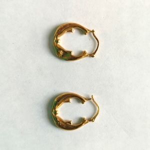 Gold plated dolphin small hoop earrings
